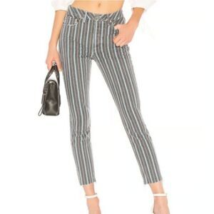 Grlfrnd Denim Striped  The Karolina Jeans, High Waist, Raw Hem, Size 25 (0), NWT